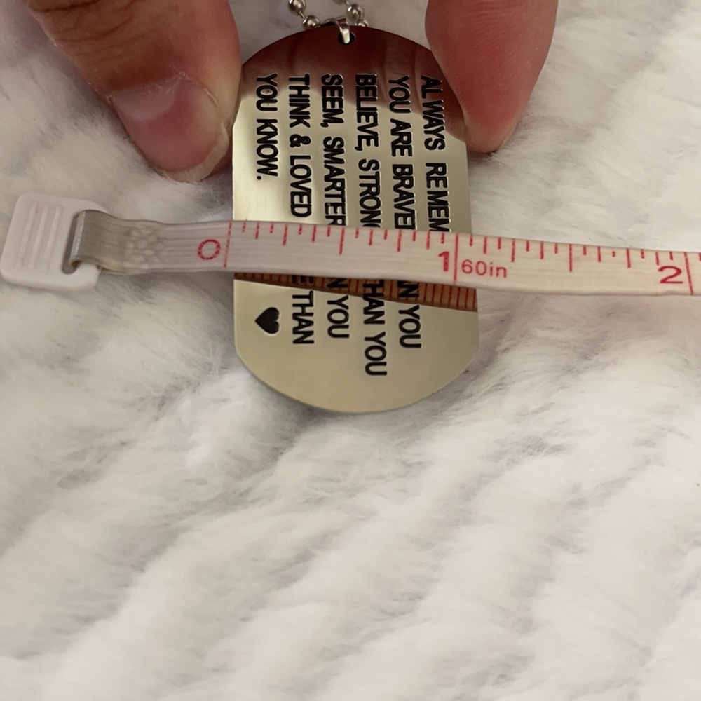 Braver, Stronger, Smarter Saying Dog Tag Necklace - Picture 12 of 13
